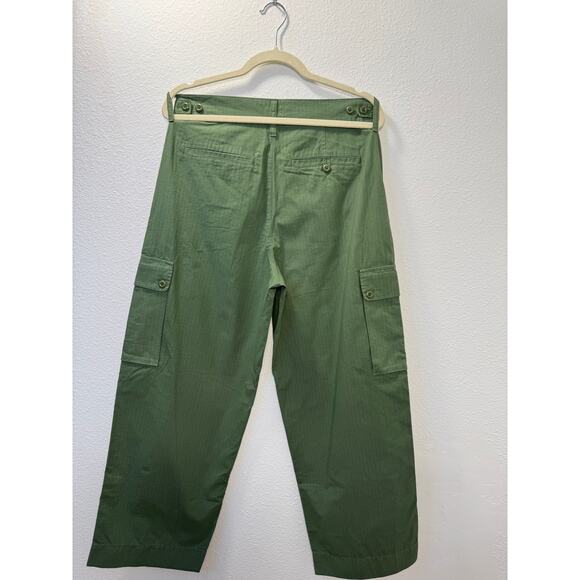 J Crew Womens Cargo Pants Ripstop Olive Green 28 High Rise Straight New - Picture 3 of 11
